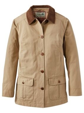 Women's Adirondack Barn Coat, Flannel-Lined in Dark Khaki Size Small Regular